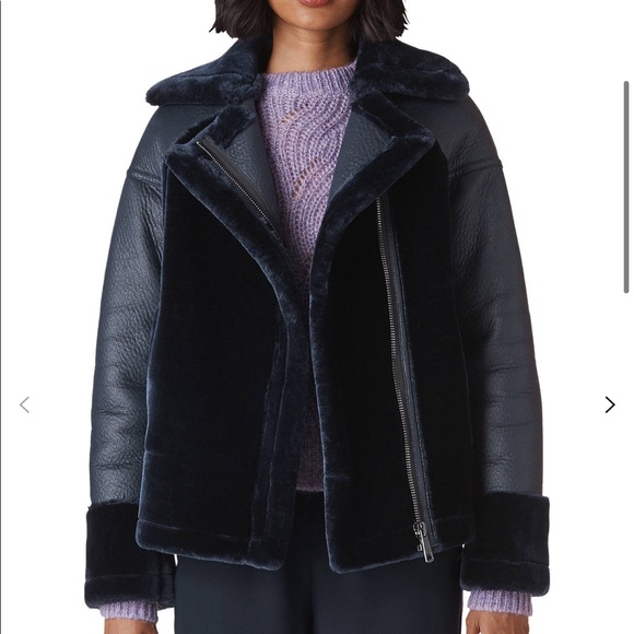 Whistles Faux Fur Biker 2025